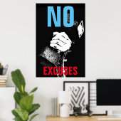 No口実ボディビルフィットネスアーポップ・アートのト ポスター (ホームオフィス)