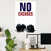 No口実ボディビルフィットネス 感動的 ポスター (ホームオフィス)