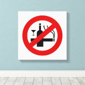 NO喫煙アルコール⚠タイのサイン⚠ キャンバスプリント (インサイチュ (ウッドフロア))