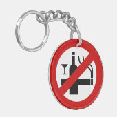 NO喫煙アルコール⚠タイのサイン⚠ キーホルダー (正面左)