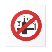 NO喫煙アルコール⚠タイのサイン⚠ ノートパッド (正面)