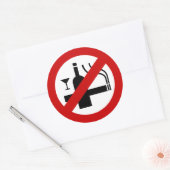 NO喫煙アルコール⚠タイのサイン⚠ ラウンドシール (封筒)