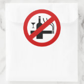NO喫煙アルコール⚠タイのサイン⚠ ラウンドシール (バッグ)