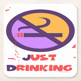 NO喫煙ジャスト飲み紙コースター スクエアペーパーコースター