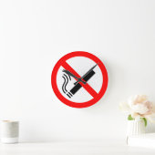 NO喫煙標識 – UK標識 ラウンド壁時計 (ホーム)