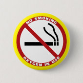 No喫煙 – 使用中の酸素 – No Fumar 缶バッジ (正面)