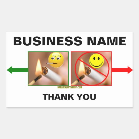 NO喫煙/喫煙 長方形シール (正面)