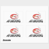 NO喫煙 長方形シール (シート)