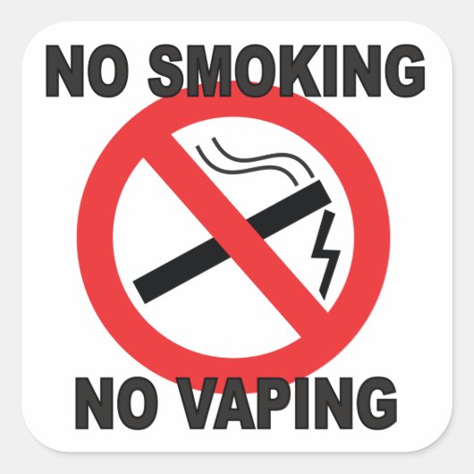No喫煙No Vapingサインのシール スクエアシール (正面)