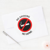 NO喫煙NO VAPINGサイン ラウンドシール (封筒)