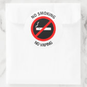 NO喫煙NO VAPINGサイン ラウンドシール (バッグ)