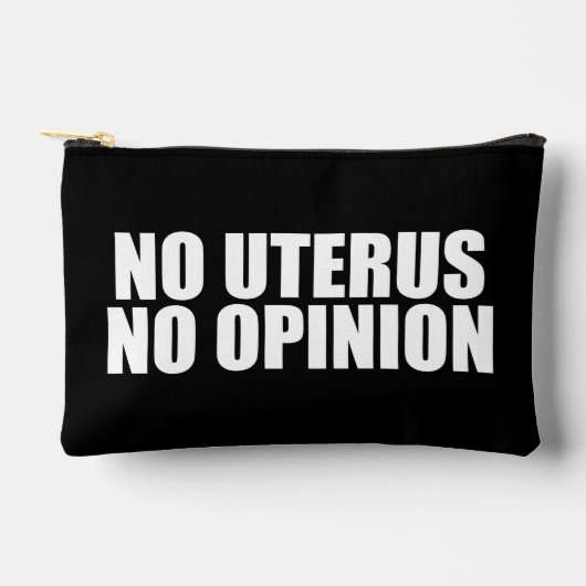No子宮Noオピニオンプロ選択引用文ブラック アクセサリーポーチ (正面)