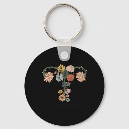 No子宮No OpinionフェミニストPro Choice女性R キーホルダー (正面)