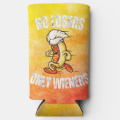 No敗者唯一のWienersホットドッグおもしろいプン スリム缶クーラー (正面)