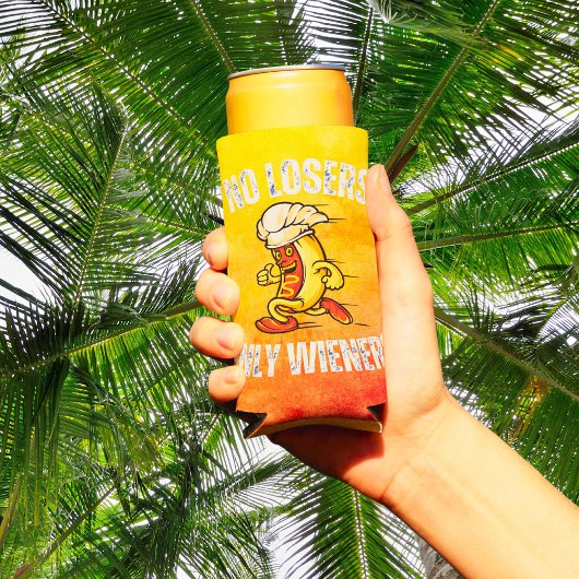 No敗者唯一のWienersホットドッグおもしろいプン スリム缶クーラー