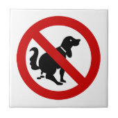 NO犬フーリング⚠タイのサイン⚠ タイル (正面)