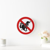 NO犬フーリング⚠タイのサイン⚠ ラウンド壁時計 (ホーム)