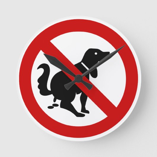 NO犬フーリング⚠タイのサイン⚠ ラウンド壁時計 (正面)