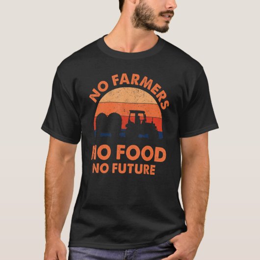 No農家No Food No Futureシャツおもしろい農業 Tシャツ (正面)