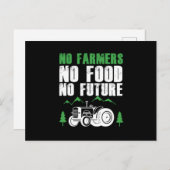No農家No Food No Futureファーム農業トラクター ポストカード (正面/裏面)