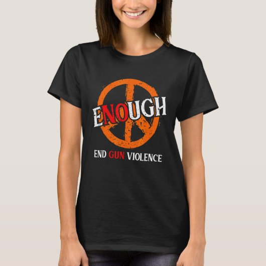 No銃認識度デイ衣服平和の十分なエンドガンヴィオ Tシャツ (正面)