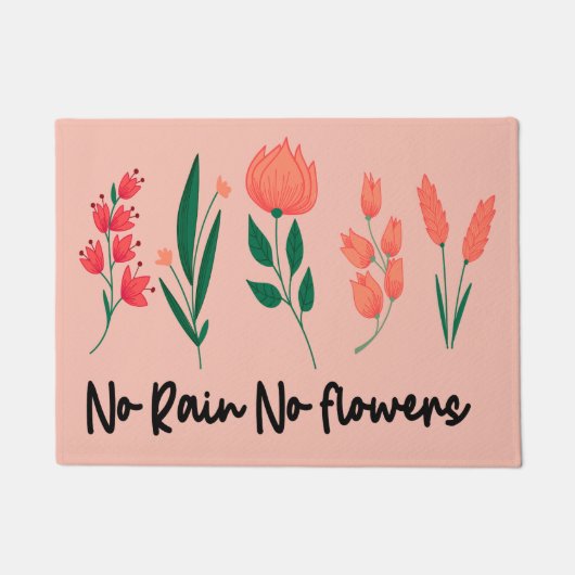No雨No花野花フローラ植物自然 ドアマット (正面)