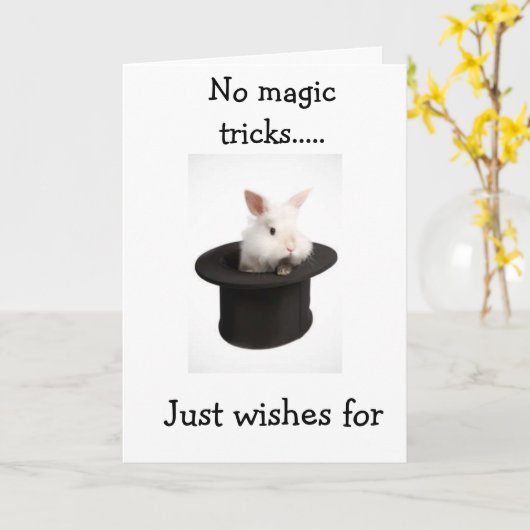 NO魔法トリック=クール16番目の誕生日ウィッシュ カード (黄色い花)