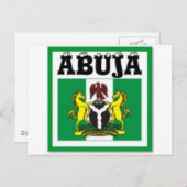 No1アブジャ、ナイジェリアの地図Tシャツ等 ポストカード (正面/裏面)