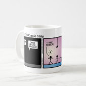 No おもしろいBulb Stickman Mag - 021 コーヒーマグカップ (正面左)