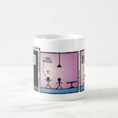 No おもしろいBulb Stickman Mag - 021 コーヒーマグカップ (中央)