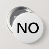 「NO」と表示されるウェアラブルボタン。 缶バッジ (正面&裏面)