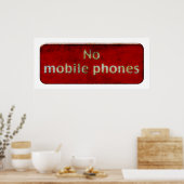'NO グランジ MOBILE PHONES'サイン – eerieポスター ポスター (キッチン)
