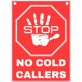 No ストップ Cold Callersサイン – 赤 シール