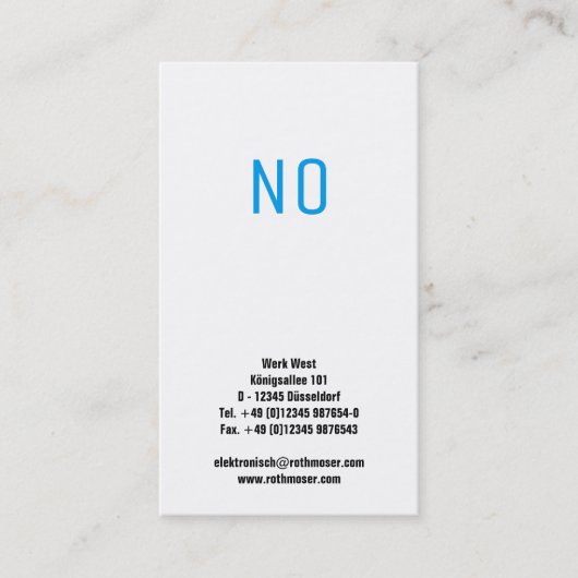 No!タイポグラフィよくはしゃぐ 名刺 (正面)