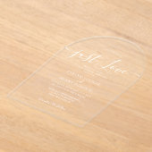 No ファンシー Just お洒落 Love Script結婚の アクリル招待状 (レイダウン)