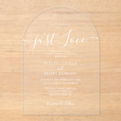 No ファンシー Just お洒落 Love Script結婚の アクリル招待状 (正面)