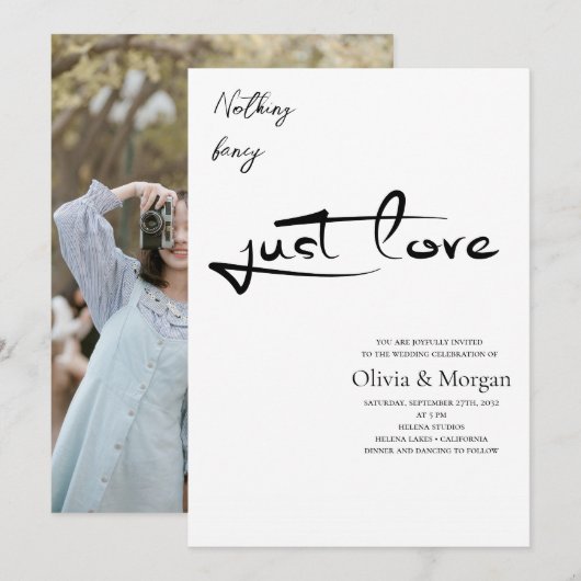 No ファンシー Just Love Script結婚's 招待状 (正面/裏面)