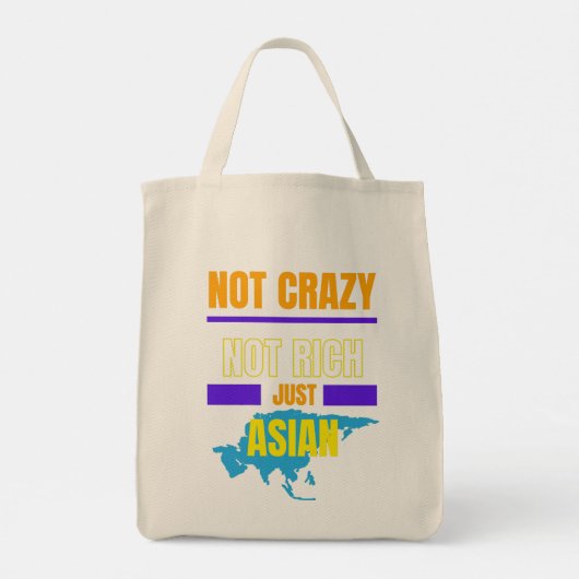 No 熱狂する Not Rich Just Asian トートバッグ (裏面)