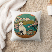 No 01、ハッピーキャットハワイアンラッキーキャットコーヒー クッション (ブランケット)