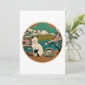 No 01、ハッピーキャットハワイアンラッキーキャットコーヒー サンキューカード (スタンド正面)