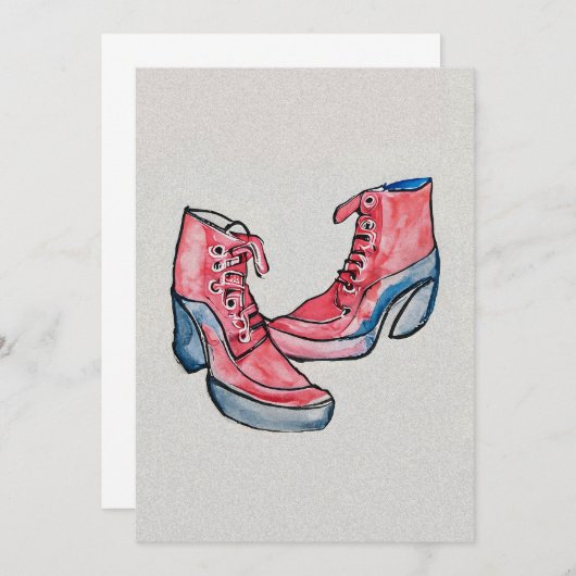 No 01、手スケッチの靴おもしろいコレクション サンキューカード (正面/裏面)