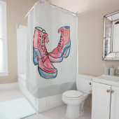 No 01、手スケッチの靴おもしろいコレクション シャワーカーテン (インサイチュ)