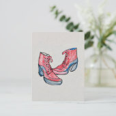 No 01、手スケッチの靴おもしろいコレクション ポストカード (スタンド正面)