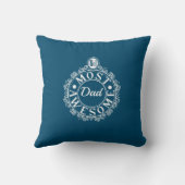 No.1ほとんどの素晴らしパパカスタムホワイトラインタイポグラフィ クッション (裏面)