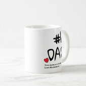 No.1パパの父の日のマグハート追加名 コーヒーマグカップ (正面右)