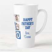 No.1パパ6フォトコラージュHappy Father's Day Blue カフェラテマグ (右)