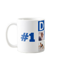 No.1パパ6フォトコラージュHappy Father's Day Blue