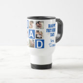 No.1パパ6フォトコラージュHappy Father's Day Blue トラベルマグ (正面右)