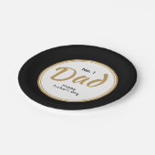 「No.1パパ」ハッピーファーザーズデイブラック ペーパープレート (アングル)