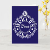 No.1ワールド最高のパパカスタムタイポグラフィ白海軍 カード (黄色い花)